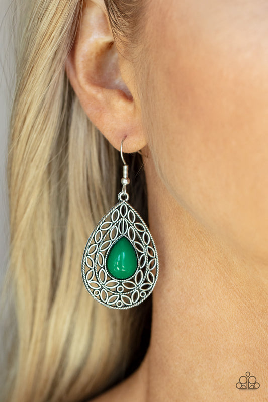 Fanciful Droplets - Green Earring Paparazzi Accessories