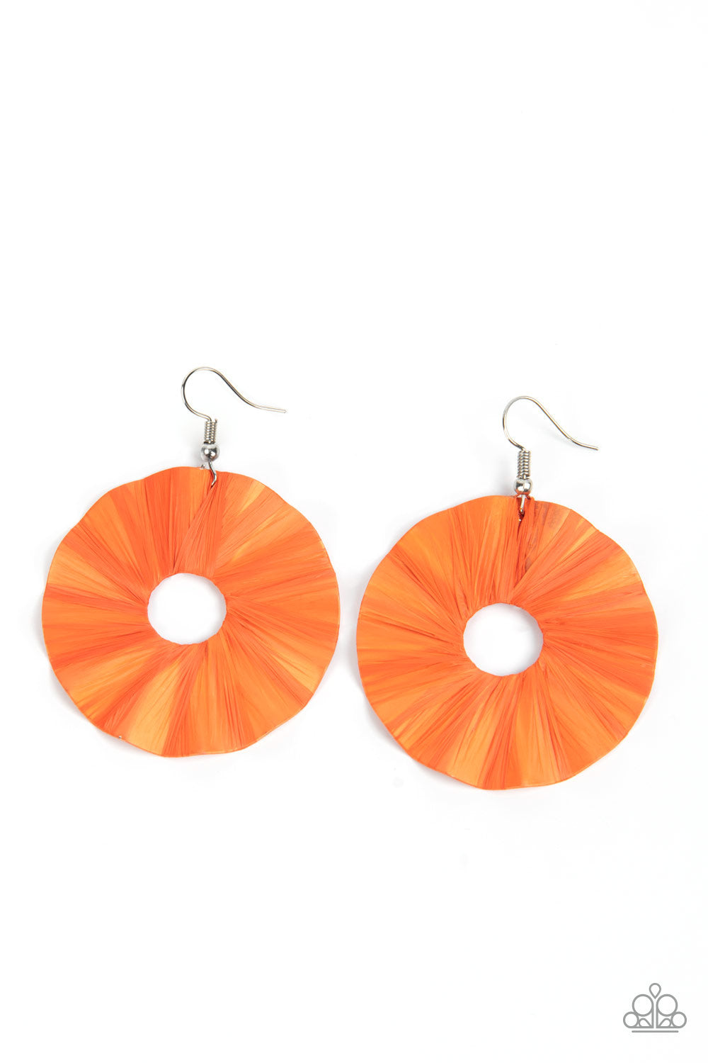 Fan the Breeze Orange Earrings Paparazzi Accessories Burnt Orange Hoop Paper Crepe Style!