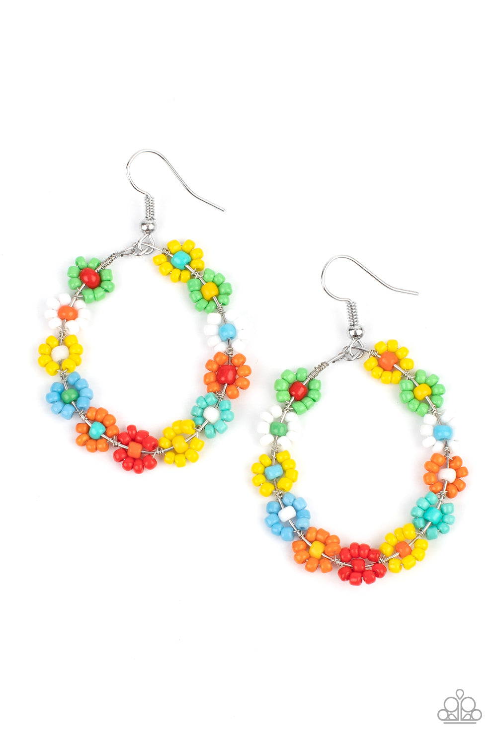 Festively Flower Child Multi Earring Paparazzi Accessories. #P5SE-MTXX-142XX. Floral Earring