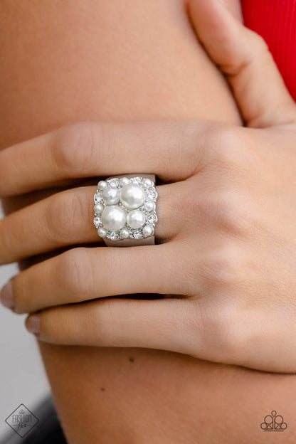 Paparazzi Fashion Fix Opulent Overture - White Ring. #P4RE-WTXX-510LD . Dainty. Bridal Fashion.Bling