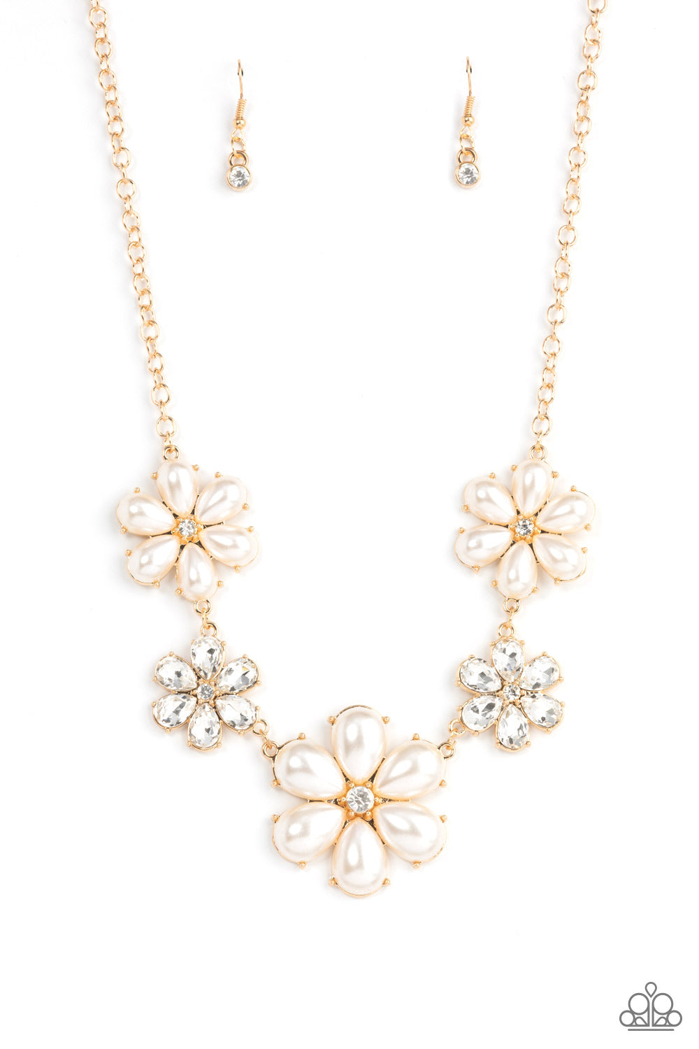 Fiercely Flowering Gold Necklace Paparazzi Accessories $5 Jewelry online! #P2ST-GDXX-128XX