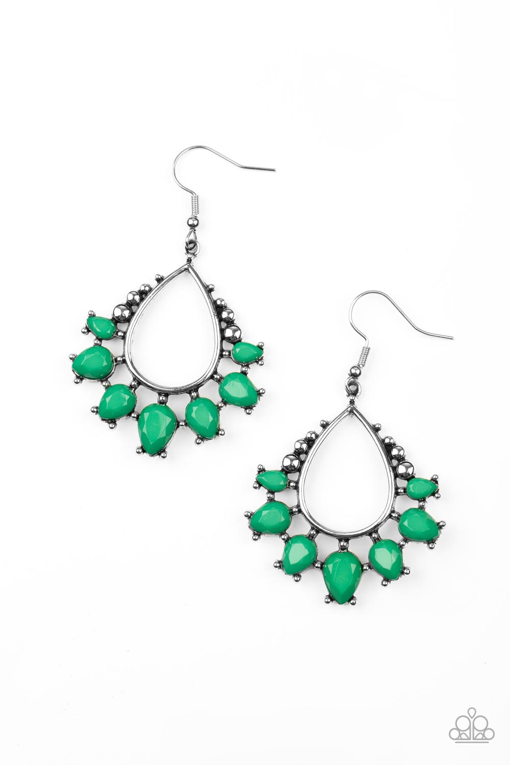 Flamboyant Ferocity - Green Earrings Paparazzi Accessories #P5ST-GRXX-023XX