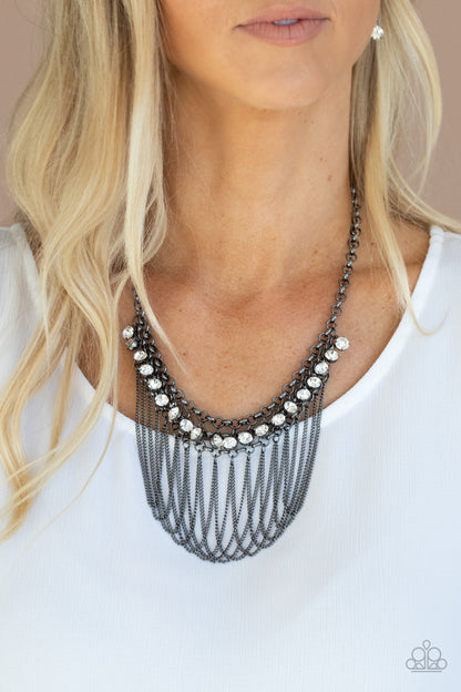 Paparazzi Flaunt Your Fringe - Black Necklace. #P2ED-BKXX-143XX. Get Free Shipping!