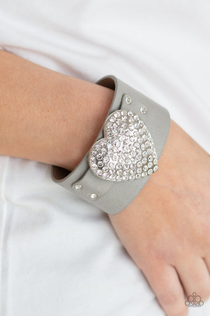 Paparazzi Flauntable Flirt Silver Heart Urban Bracelet. Get Free Shipping! #P9DI-URSV-133XX