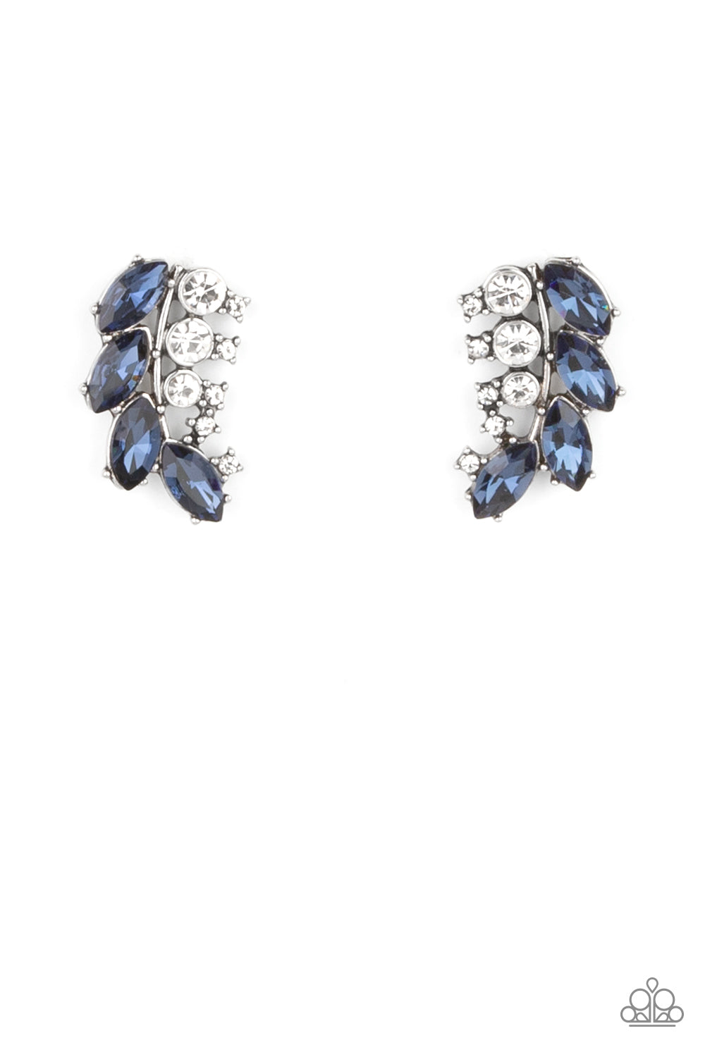 Flawless Fronds Blue Earring Paparazzi Accessories Post $5 Earring Stud #P5PO-BLXX-114XX. Ships free