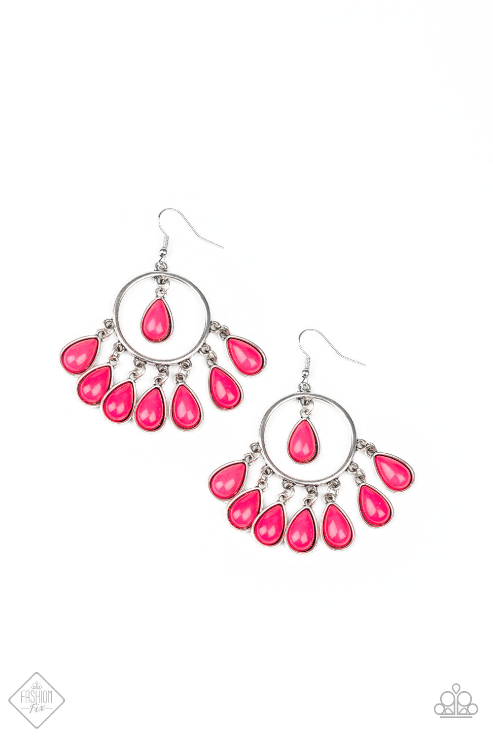 Flirty Flamboyance Pink Earring Paparazzi Accessories Vintage Fashion Fix $5 Earring