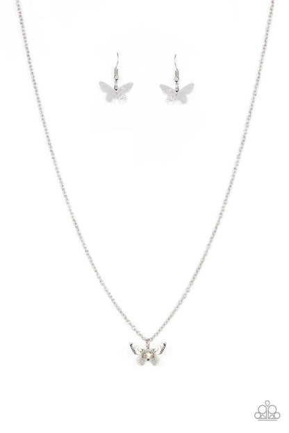 Flutter Love Multi Necklace Paparazzi Accessories. Iridescent Butterfly Necklace. #P2WH-MTXX-259XX