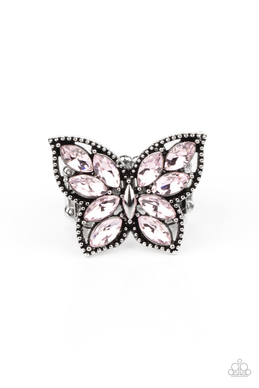 Paparazzi Fluttering Fashionista Pink Ring. Pink Butterfly Ring. #P4RE-PKXX-227XX. Free Shipping