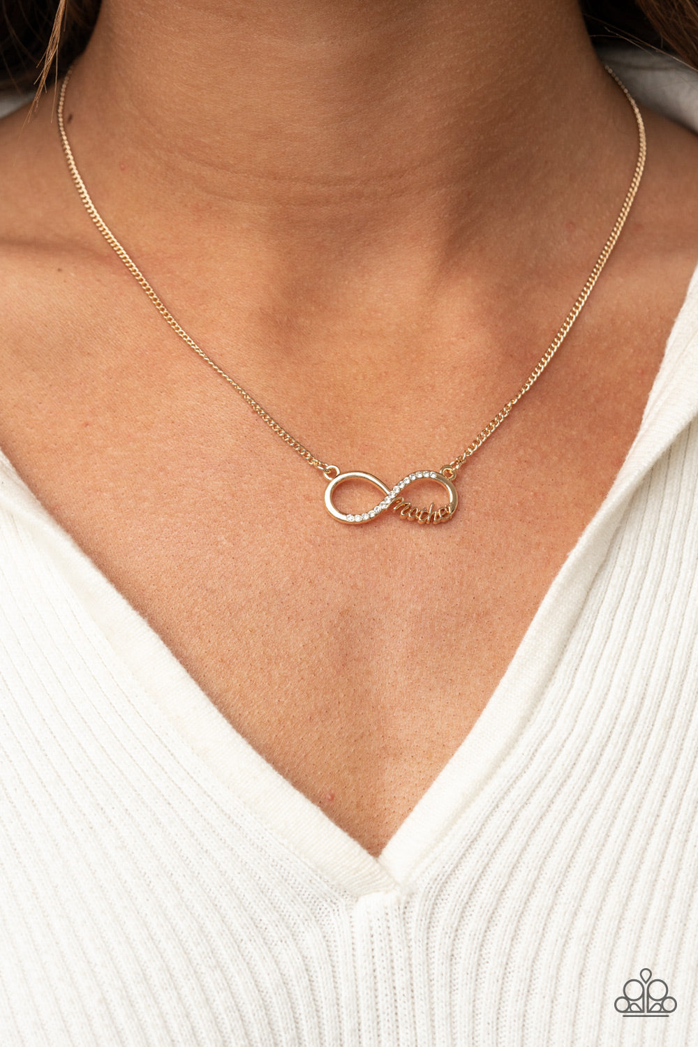 Paparazzi Forever Your Mom - Gold Infinity Dainty Necklace. #P2WD-GDXX-253XX. Free Shipping!