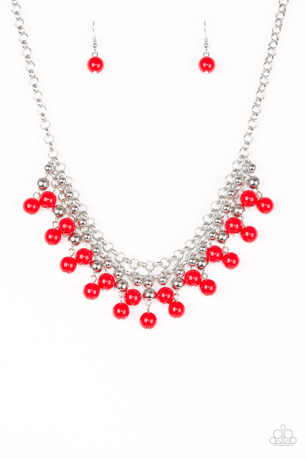 Friday Night Fringe - Red Necklace Paparazzi Accessories