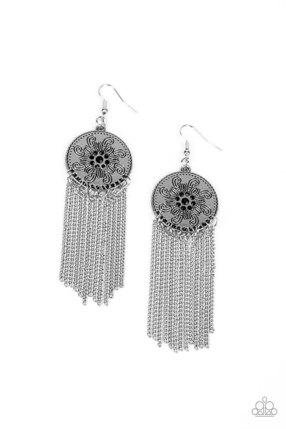 Fringe Control - Black Earring Paparazzi Accessories Led and Nickel Free $5 Jewelry