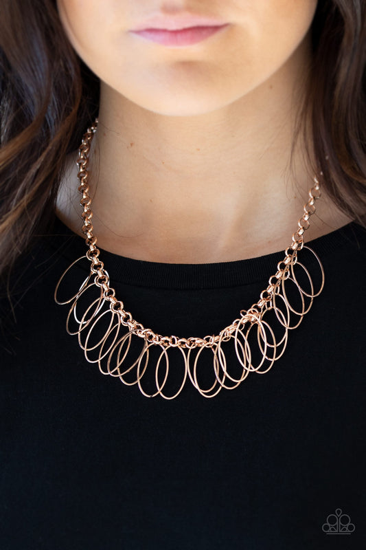 Paparazzi Necklace ~ Fringe Finale - Rose Gold Necklace