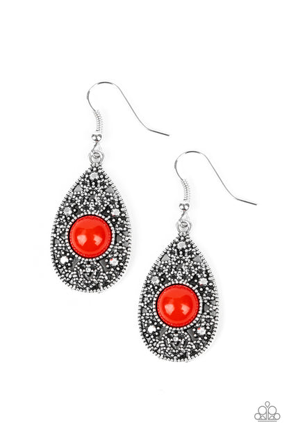 From POP To Bottom - Red Earring Paparazzi Accessories