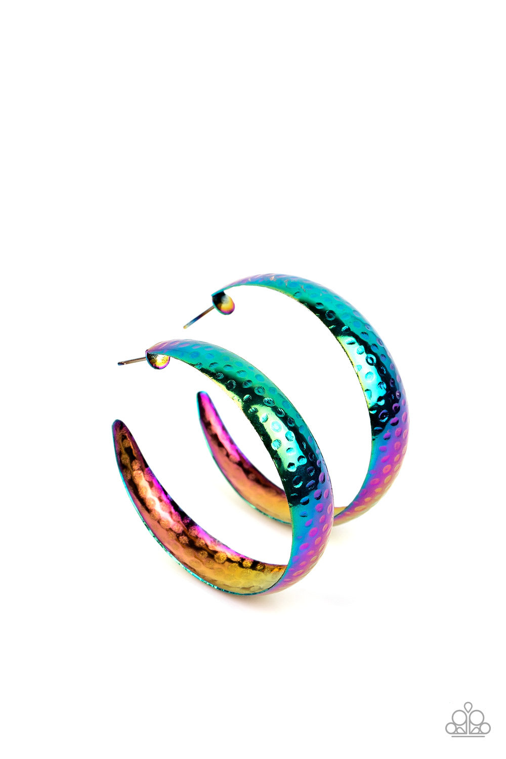 Paparazzi Life of the Party September 2022 Earrings. Oil Spill UV Shimmer Hoop earring.