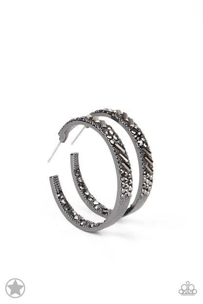 GLITZY By Association Black Hoop Earrings For Women Paparazzi Accessories. Subscribe & Save. 