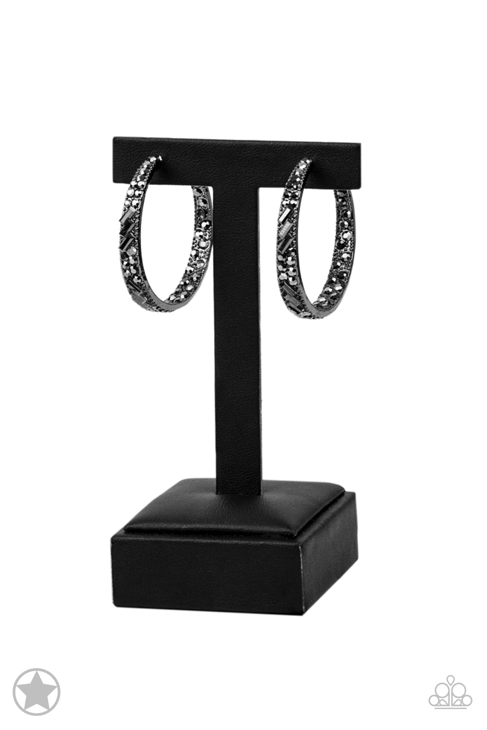 GLITZY By Association Black Earrings Paparazzi Accessories For Women. Earrings for Non Binary. Hoops