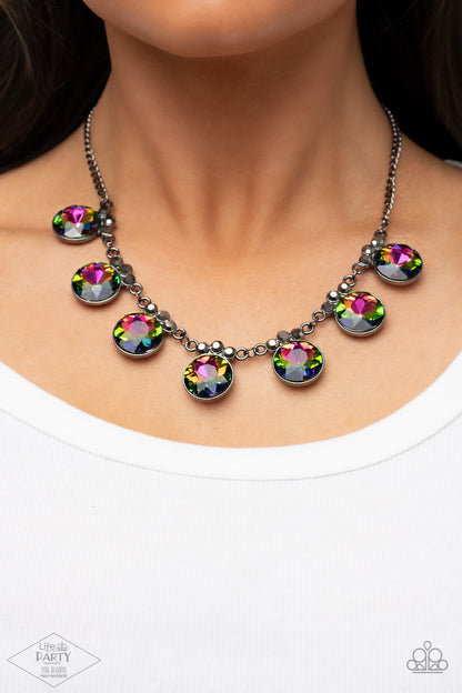 GLOW-Getter Glamour Multi Oil Spill Necklace Paparazzi Accessories. #P2RE-MTXX-187XX