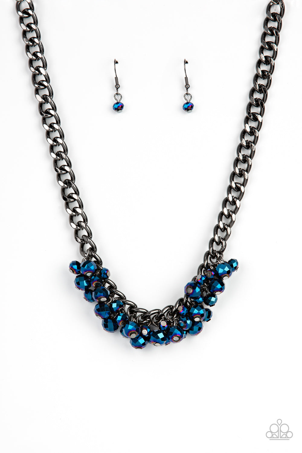 Galactic Knockout - Blue Necklace Paparazzi Accessories
