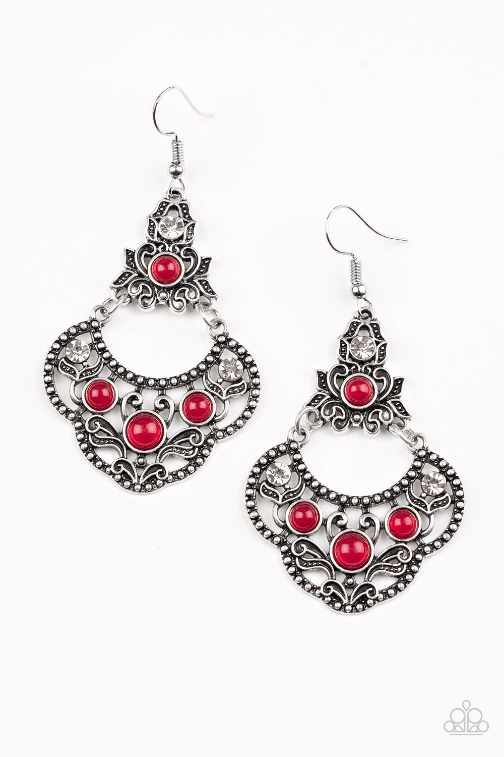 Garden State Glow - Red Earrings Paparazzi Accessories