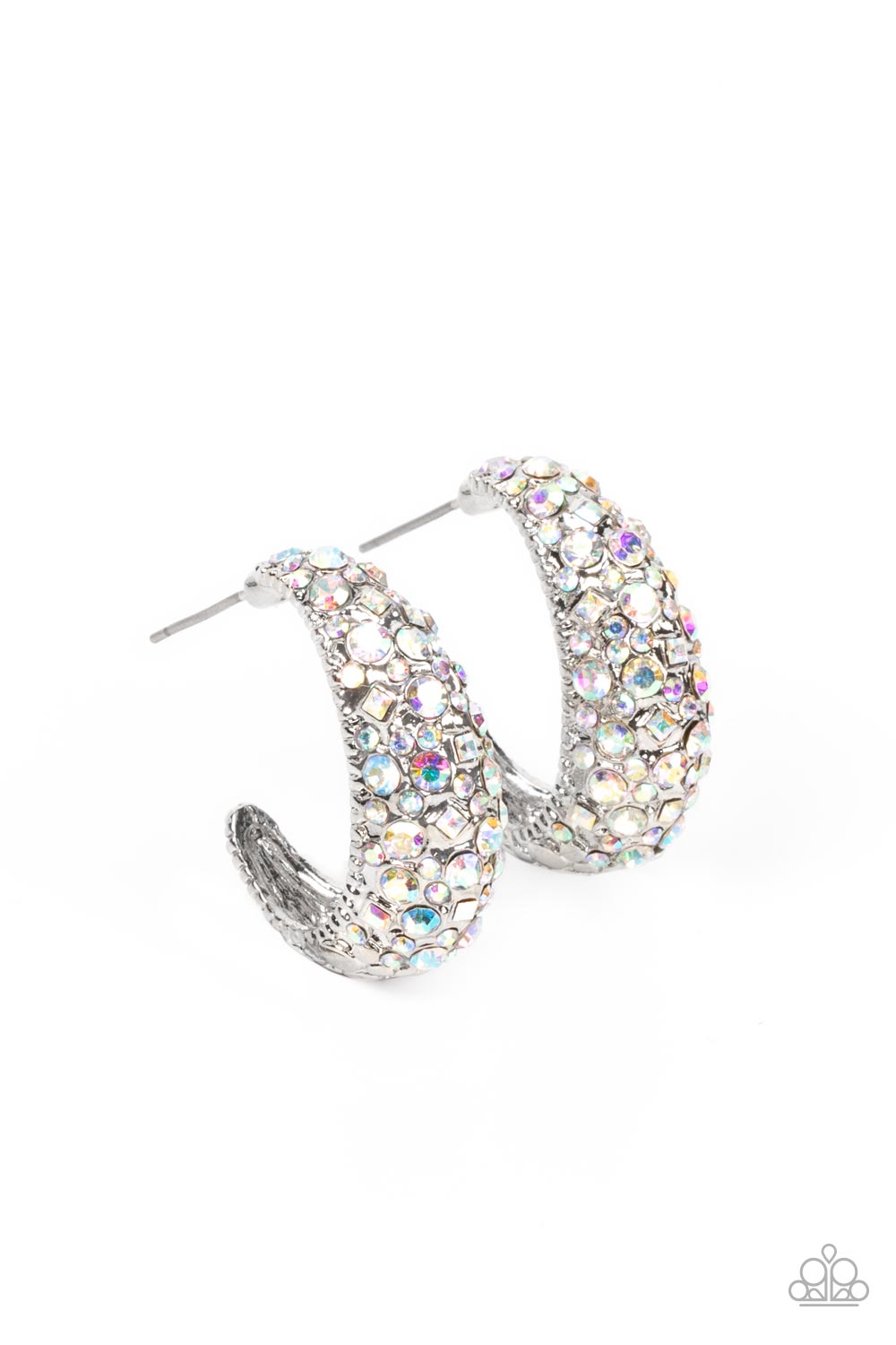 Glamorously Glimmering Multi Iridescent Hoop Earrings Paparazzi Accessories. Get Free Shipping.