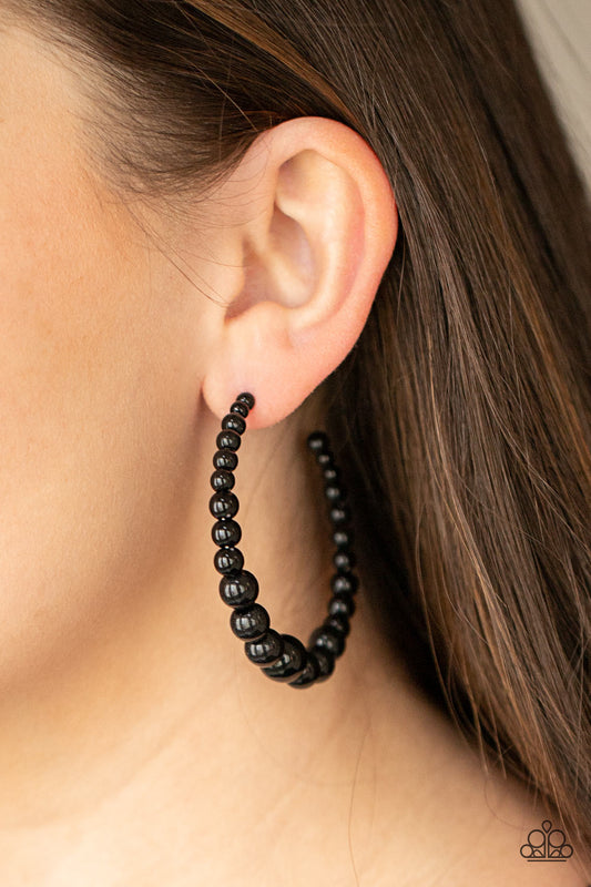 Paparazzi Glamour Graduate Black Earrings (P5HO-BKXX-200XX) 