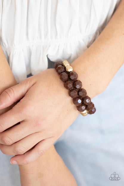 Grecian Glamour Brown Bracelet Paparazzi Accessories. Get Free Shipping. Stretchy Bracelet.