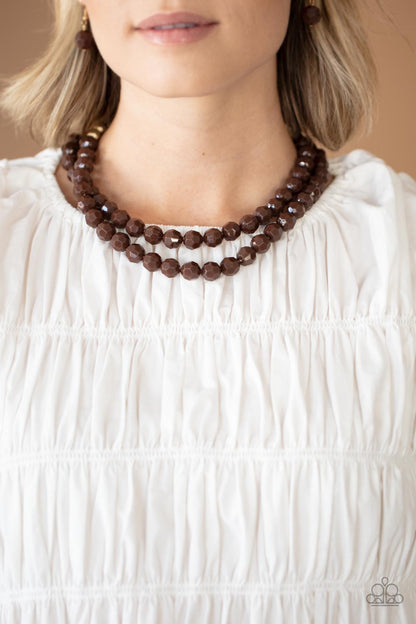 Greco Getaway Brown Necklace Paparazzi Accessories. #P2SE-BNXX-236FP. Subscribe & Save.