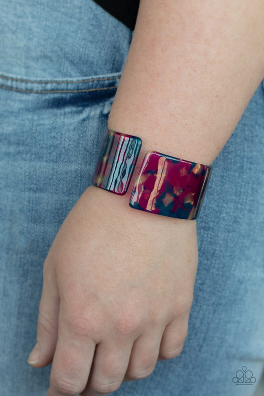 Paparazzi Groovy Vibes - Multi Acrylic Cuff Bracelet. #P9ST-MTXX-009XX