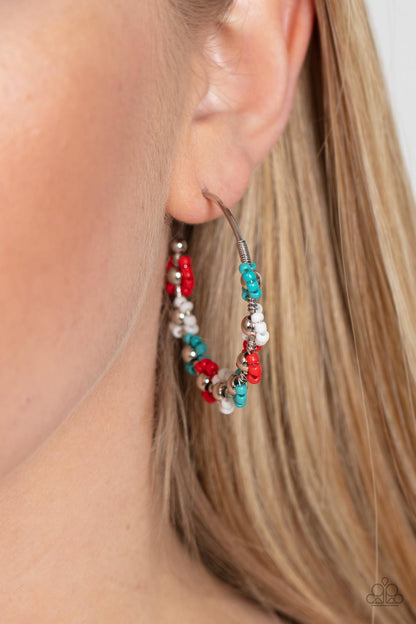 Growth Spurt Red Floral Hoop Earring Paparazzi Accessories. #P5HO-RDXX-027XX. Subscribe & Save. 