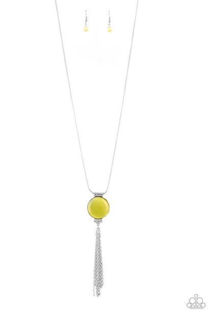 Paparazzi Necklace ~ Happy As Can BEAM - Yellow Moonstone Necklace