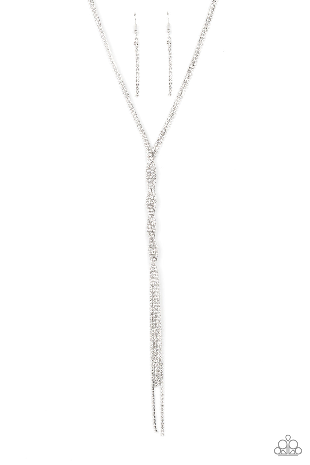 Impressively Icy White Necklace Paparazzi $5 Jewelry. Get Free Shipping. #P2RE-WTXX-595XX