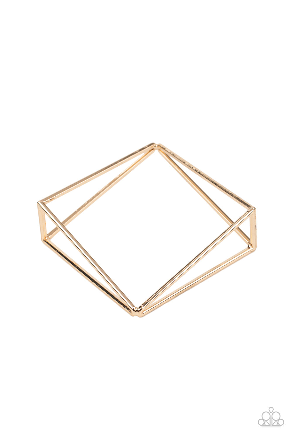 In Another Dimension - Gold Bracelet Paparazzi Accessories Triangle Frame Bangle Bracelet