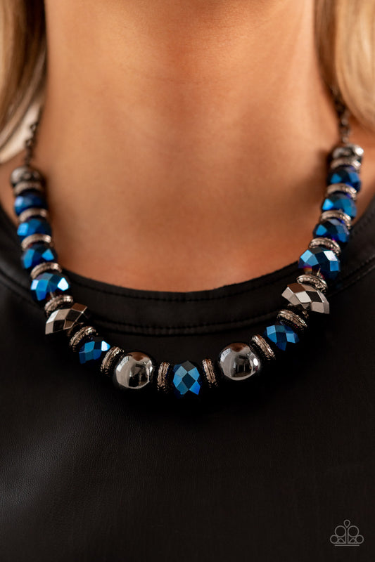 Interstellar Influencer Blue Short Necklace Paparazzi Accessories. #P2ED-BLXX-044XX. Free Shipping