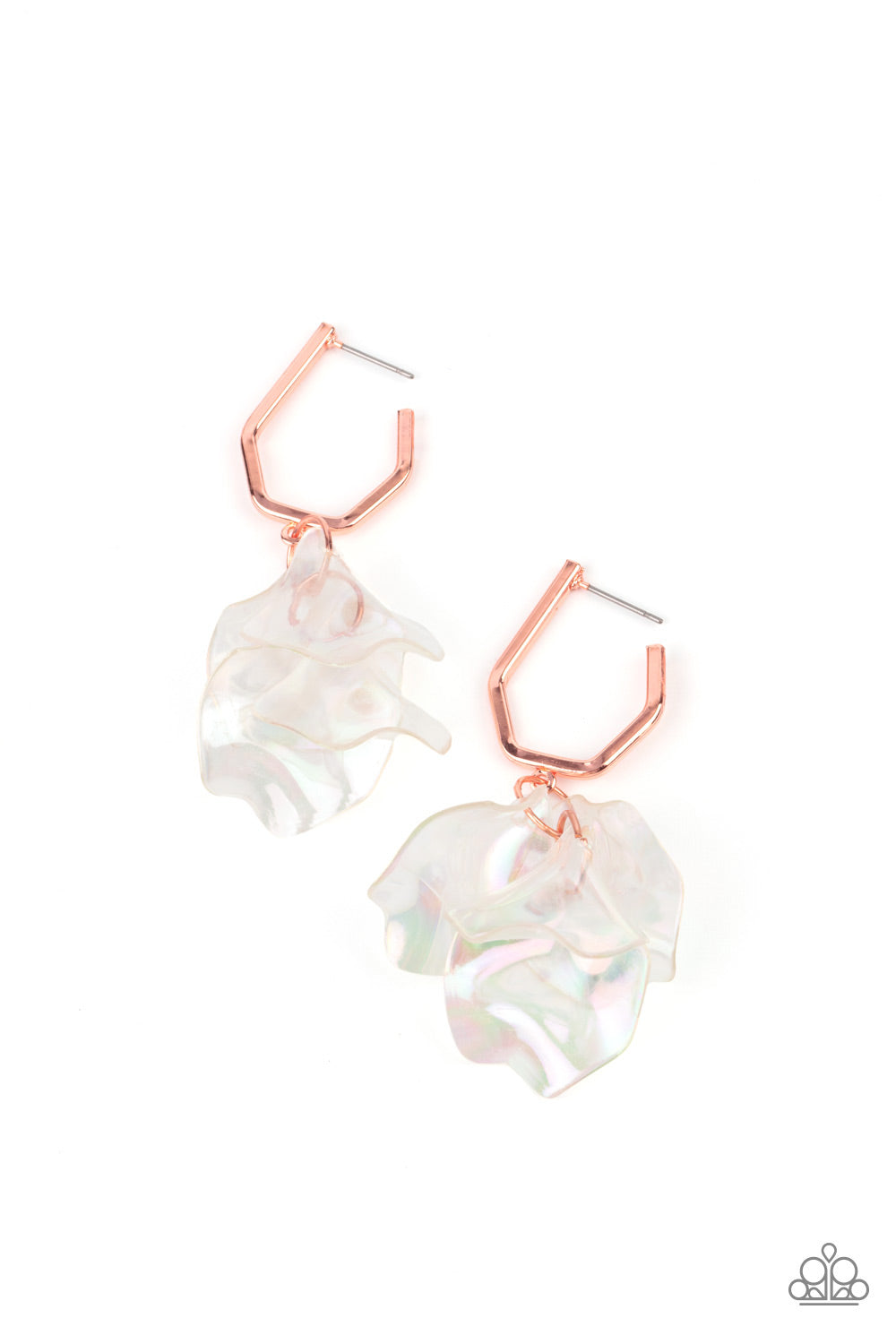 Jaw-Droppingly Jelly - Copper Hoop Paparazzi Accessories Acrylic Earring