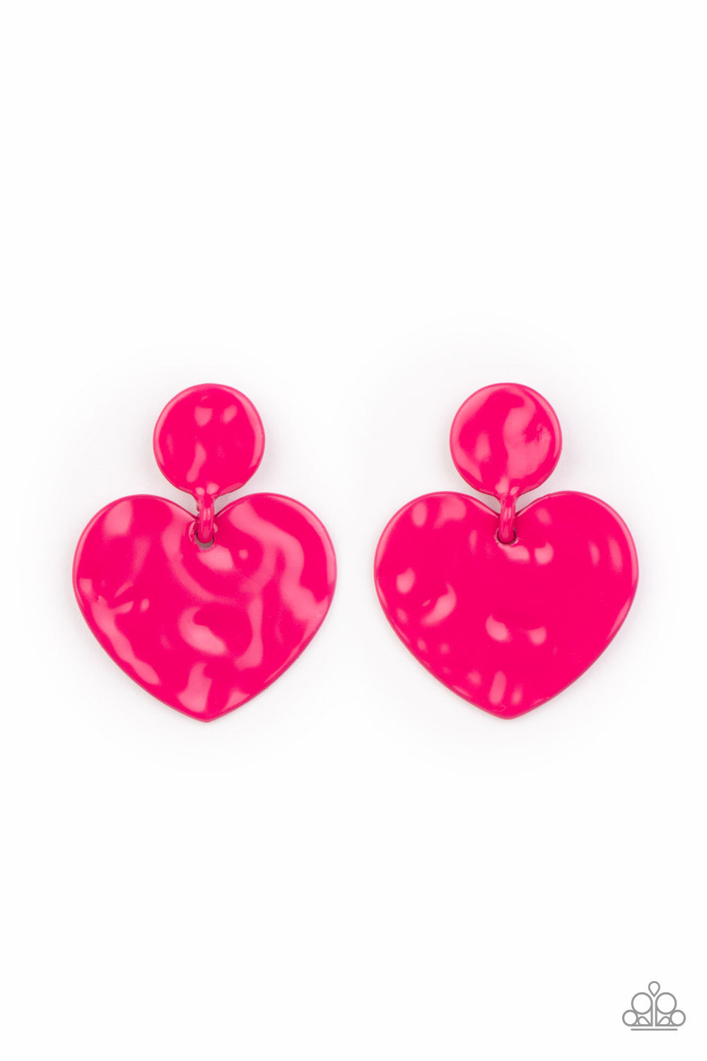 Just a Little Crush - Pink Heart Earrings Paparazzi Accessories. Valentine Special. Subscribe & Save