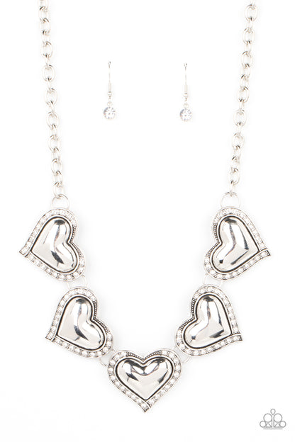 Paparazzi Kindred Hearts White Necklace. Get Free Shipping. Includes earrings. #P2WH-WTXX-300XX