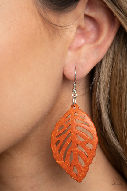 Paparazzi LEAF Em Hanging Orange Earrings $5 jewelry. Get Free Shipping. #P5SE-OGXX-137XX