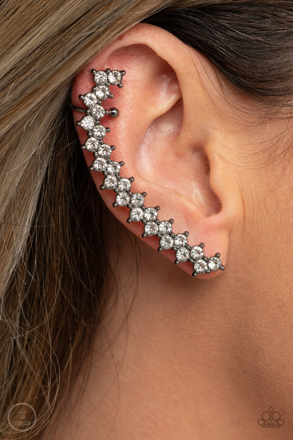 Paparazzi Earrings ~ Let There Be LIGHTNING - Black Ear Crawler Earring