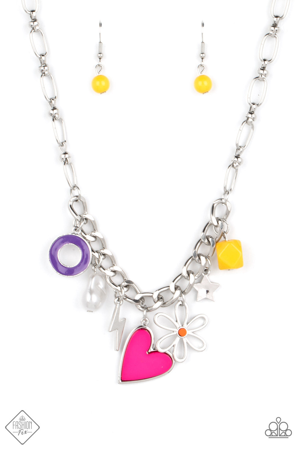 Living in CHARM-ony Multi Necklace Paparazzi Accessories. Heart Charms, Star Charms. Ships Free  