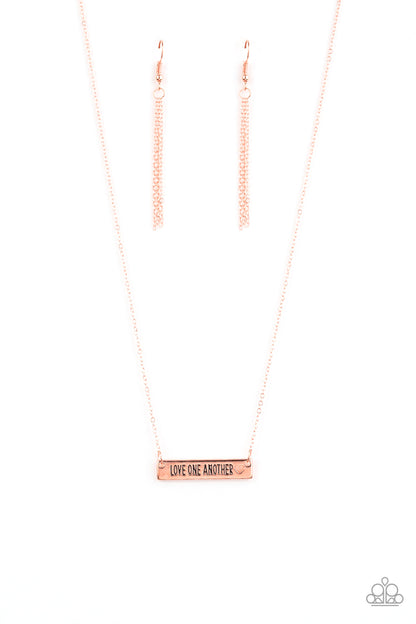 Love One Another Copper Necklace Paparazzi Accessories. Get Free Shipping. #P2WD-CPSH-149XX