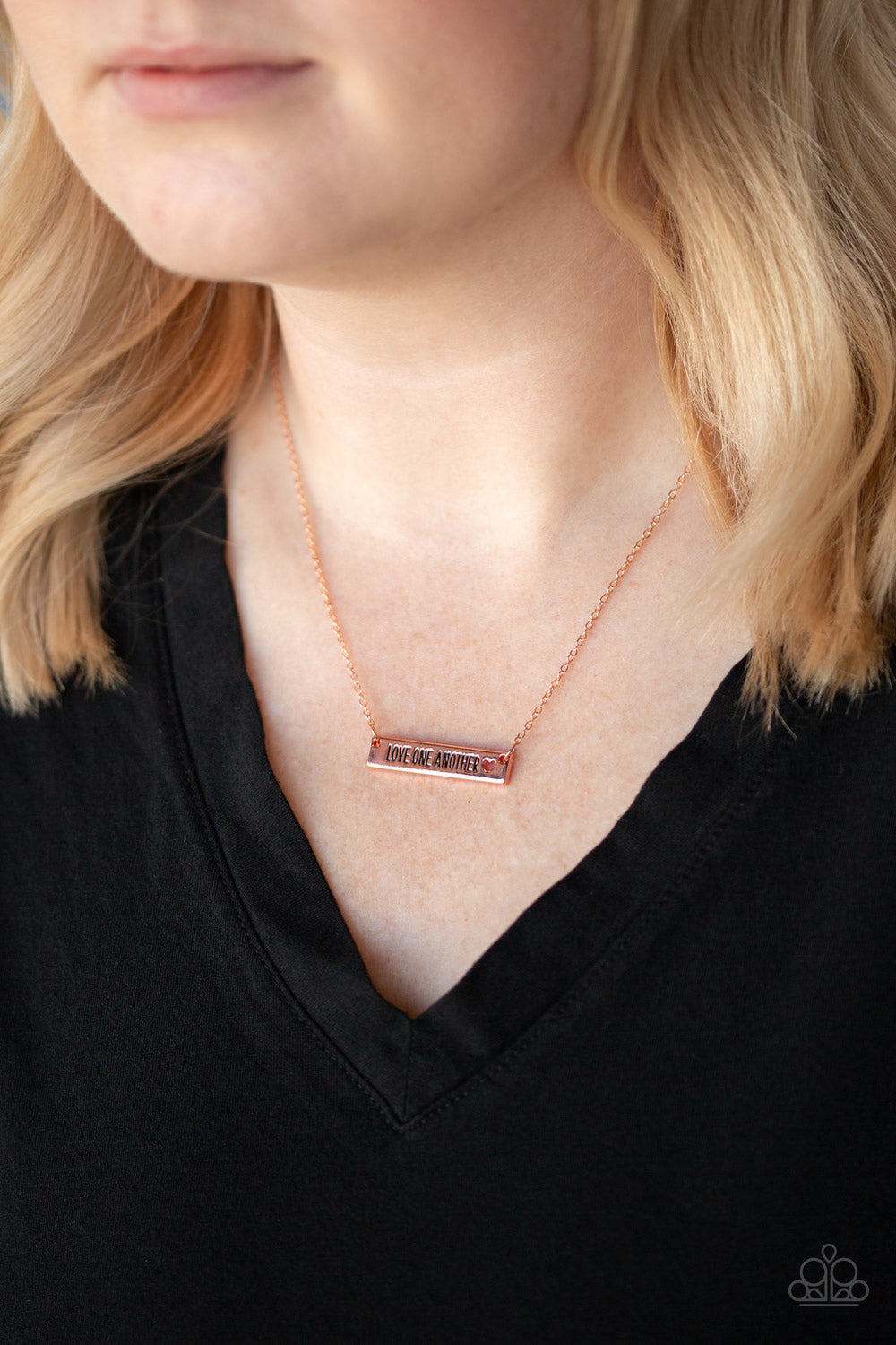 Paparazzi Love One Another Copper Necklace. Dainty inspirational necklace. #P2WD-CPSH-149XX