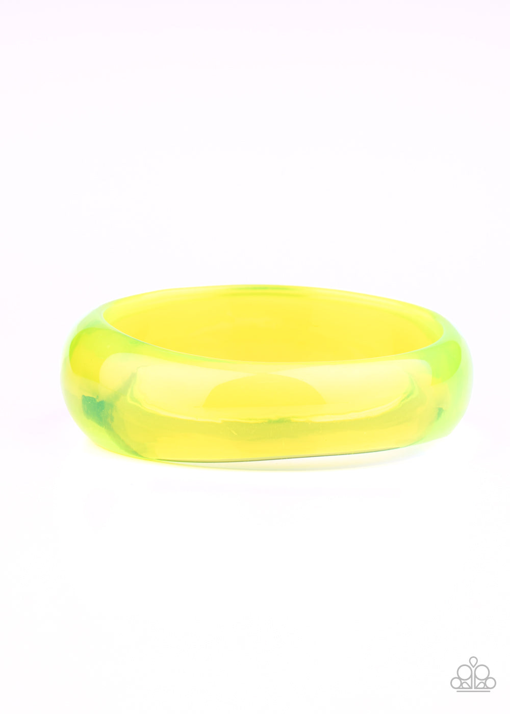 Major Material Girl - Yellow Bracelet Paparazzi Accessories Neon Yellow Bangle Bracelet