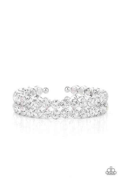 Paparazzi Megawatt Majesty White Rhinestone Bracelet. Subscribe & Save. #P9RE-WTXX-174XX