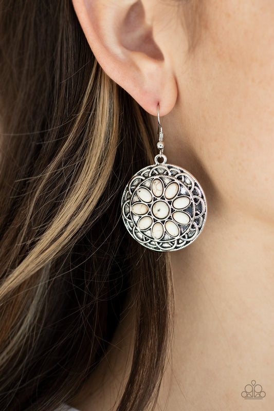 Paparazzi Mesa Oasis White Stone Earrings at AainaasTreasureBox. Free Shipping. #P5SE-WTXX-127XX