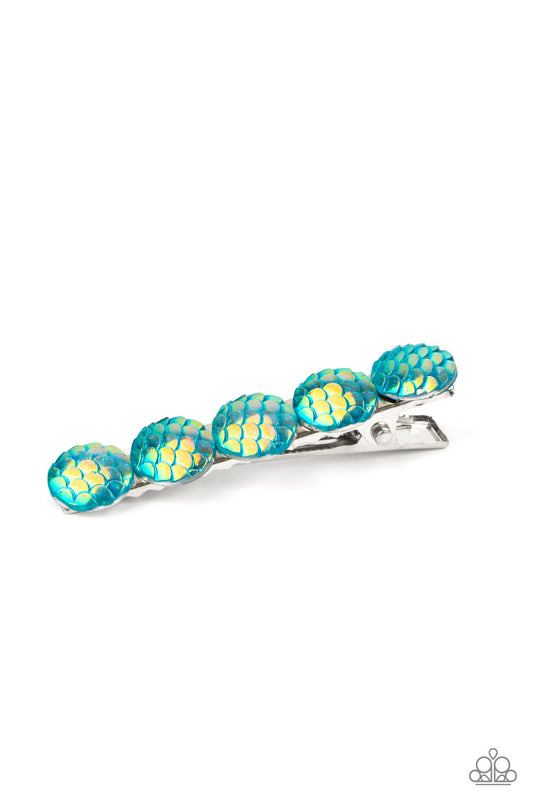 Paparazzi Mesmerizingly Mermaid Blue Hair Clip. #P7SS-BLXX-148XX. Get Free Shipping