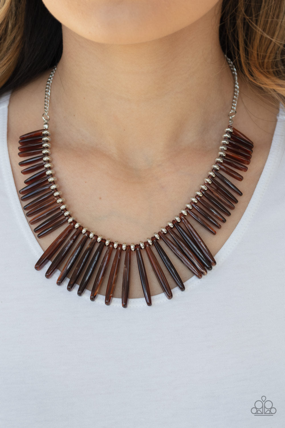 Paparazzi Out of My Element - Brown necklace. #P2ST-BNXX-043XX. Get Free Shipping. 