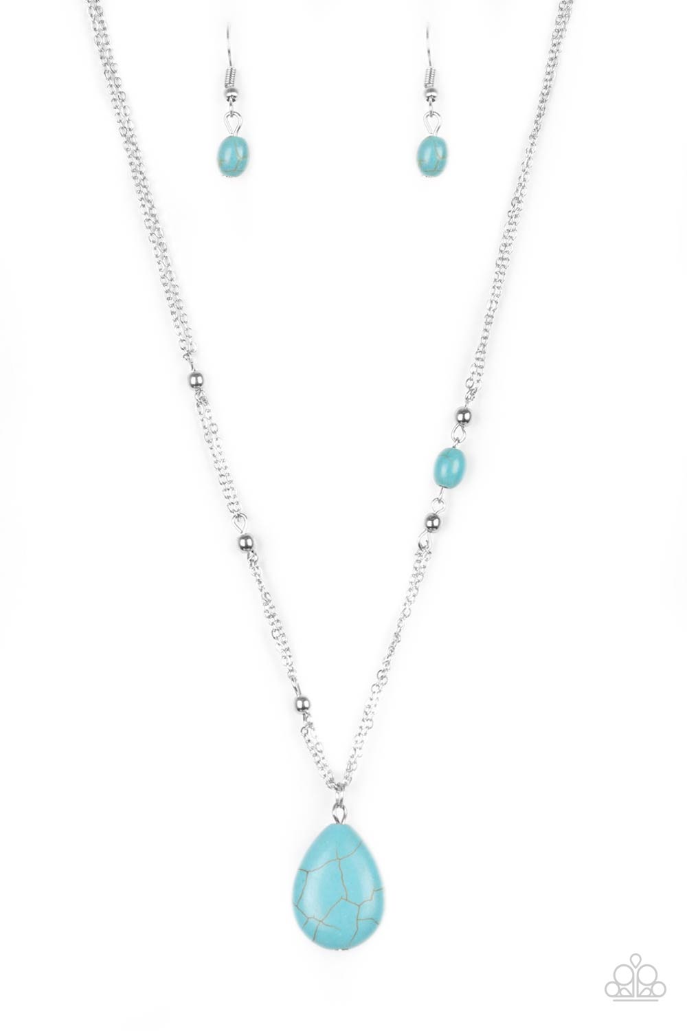 Peaceful Prairies Blue Dainty Necklace Paparazzi Accessories #P2SE-BLXX-326XX. Get Free Shipping.