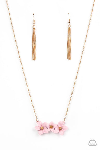 Paparazzi Petunia Picnic - Pink Floral Necklace. Subscribe and Save! #P2WH-PKXX-450XX