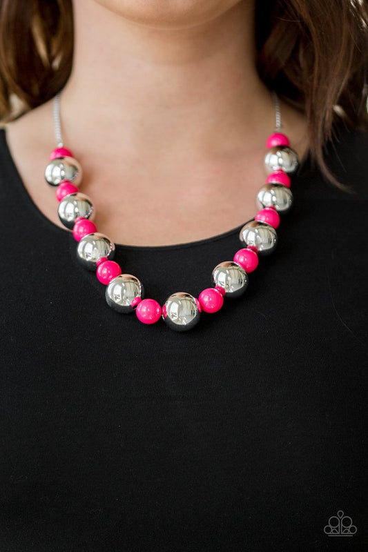 Paparazzi Necklace ~ Top Pop - Pink Necklace