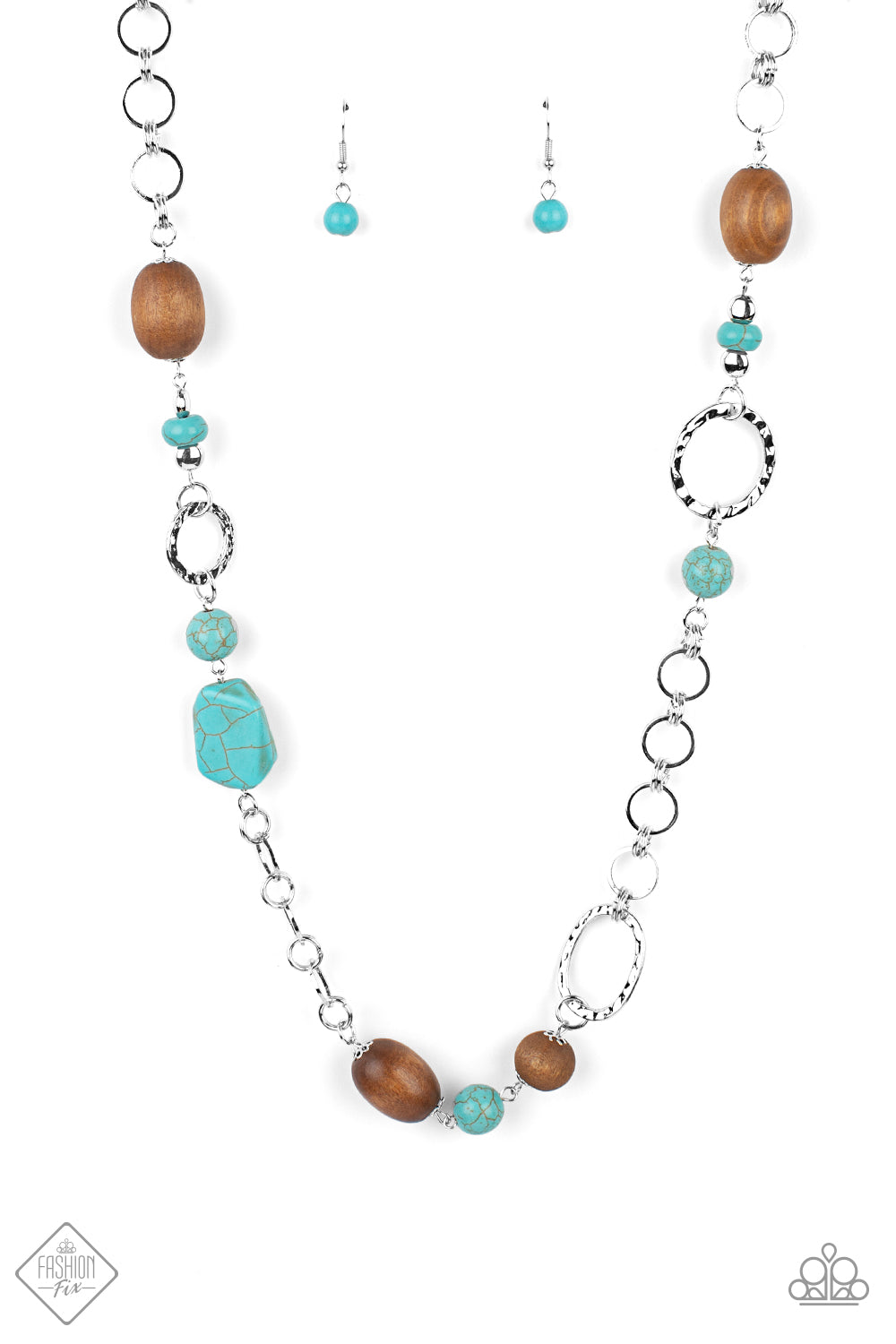 Prairie Reserve - Blue Necklace - June 2021 Fashion Fix Paparazzi Accessories